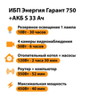 ИБП Энергия Гарант 750 + Аккумулятор S 33 Ач - 12В (450Вт - 40мин) - ИБП и АКБ - ИБП для котлов - . Магазин оборудования для автономного и резервного электропитания Ekosolar.ru в Долгопрудном