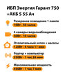 ИБП Энергия Гарант 750 + Аккумулятор S 55 Ач - 12В (450Вт - 67мин) - ИБП и АКБ - ИБП для котлов - . Магазин оборудования для автономного и резервного электропитания Ekosolar.ru в Долгопрудном