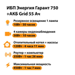 ИБП для котла Энергия Гарант 750 + Аккумулятор Grid 55 Ah 12 v (450Вт - 67мин) - ИБП и АКБ - ИБП для котлов - . Магазин оборудования для автономного и резервного электропитания Ekosolar.ru в Долгопрудном
